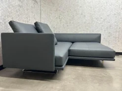 Walter Knoll Ecksofas|Ecksofa Prime Time 490 10 Leder Miami Schwarz Gestell Aluminium Hochglanz Poliert Inklusive Kissen mit der legendären Schwenkfunktion