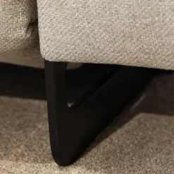 Accente Ecksofas|Ecksofa Radioso 290BB290 Stoff Wembley Angora Beige Füße Stahl Black 01 Schwarz Lackiert Mit Nackenstütze