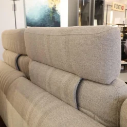 Accente Ecksofas|Ecksofa Radioso 290BB290 Stoff Wembley Angora Beige Füße Stahl Black 01 Schwarz Lackiert Mit Nackenstütze