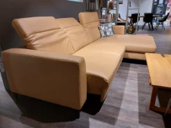 Global Ecksofas|Ecksofa Rafaela Leder Vivre Honig Braun Füße Metall Pulverbeschichtet Schwarz Inklusive Motorischen Sitzvorzug Und Relaxfunktion