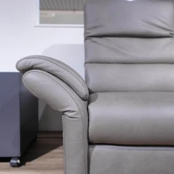 Steinpol Polstergruppen|Ecksofa Relaxa 5 5 Leder Evita Smoke Grau Fuß Alusäulen Inklusive Drehsessel Komfort 3.0