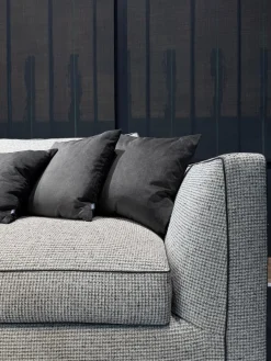 B&B Italia Ecksofas|Ecksofa Richard Stoff Lieso Pied De Poule Graun Und 315 Braun Profil Stoff Ballano Schiefer Füße Metall Schwarz Verchromt Und Lackiert Inklusive 3 Rückenkissen