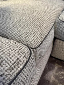 B&B Italia Ecksofas|Ecksofa Richard Stoff Lieso Pied De Poule Graun Und 315 Braun Profil Stoff Ballano Schiefer Füße Metall Schwarz Verchromt Und Lackiert Inklusive 3 Rückenkissen