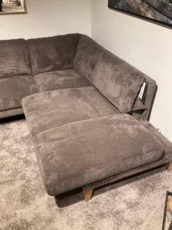 Natura Ecksofas|Ecksofa Rockport A Stoff Cord 83 Cacao Braun Füße Massivholz Geölt Inklusive Motorischem Sitzauszug