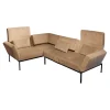 Brühl Ecksofas|Ecksofa Roro Soft Bezug Stoff 2813 0093 Beige Fuß Metall Schwarz mit Funktion