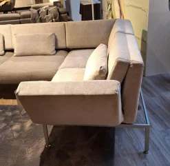 Brühl Ecksofas|Ecksofa Roro Soft Stoff 2813 0093 Hellgrau Füße Lackiert Mit Verstellfunktionen