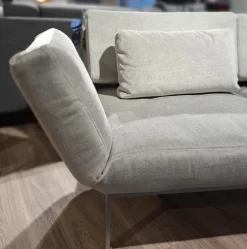 Brühl Ecksofas|Ecksofa Roro Soft Stoff 2813 0093 Hellgrau Füße Lackiert Mit Verstellfunktionen