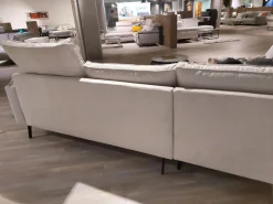 Global Ecksofas|Ecksofa Samara Stoff S-XBO29/05 White Grey Grau Füße Metall Schwarz