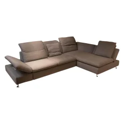 W. Schillig Ecksofas|Ecksofa Select Venus Plus Stoff Q2 Ocean W82 22 Grey Grau Fuß Metall Matt Gebürstet Mit Kissen