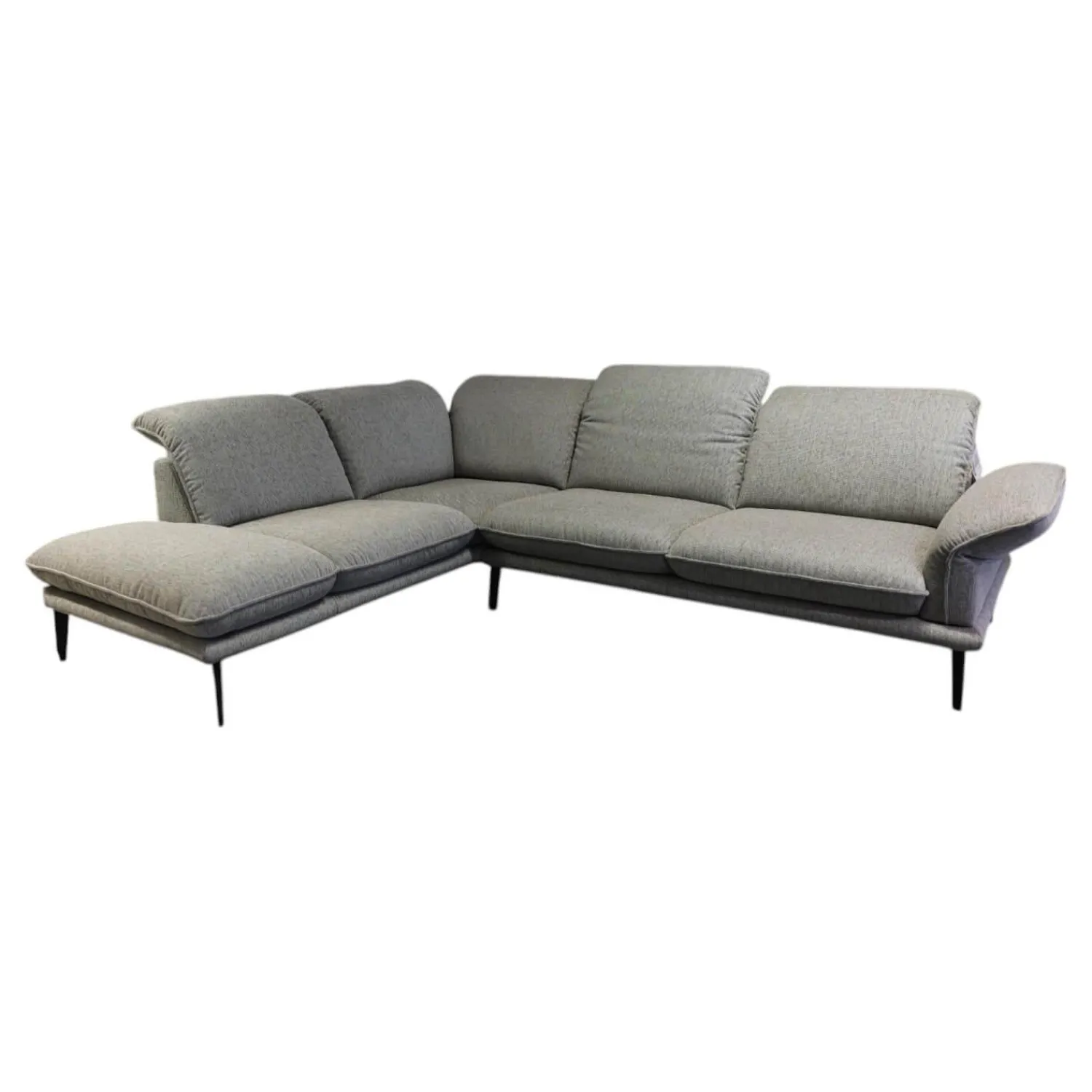 W. Schillig Ecksofas|Ecksofa Sherry Stoff W60 21 Silver Grau Fuß Metall FP6 M95 Anthrazit Mit Kopfstützenverstellung