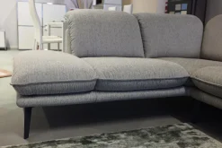W. Schillig Ecksofas|Ecksofa Sherry Stoff W60 21 Silver Grau Fuß Metall FP6 M95 Anthrazit Mit Kopfstützenverstellung