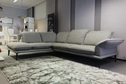 W. Schillig Ecksofas|Ecksofa Sherry Stoff W60 21 Silver Grau Fuß Metall FP6 M95 Anthrazit Mit Kopfstützenverstellung