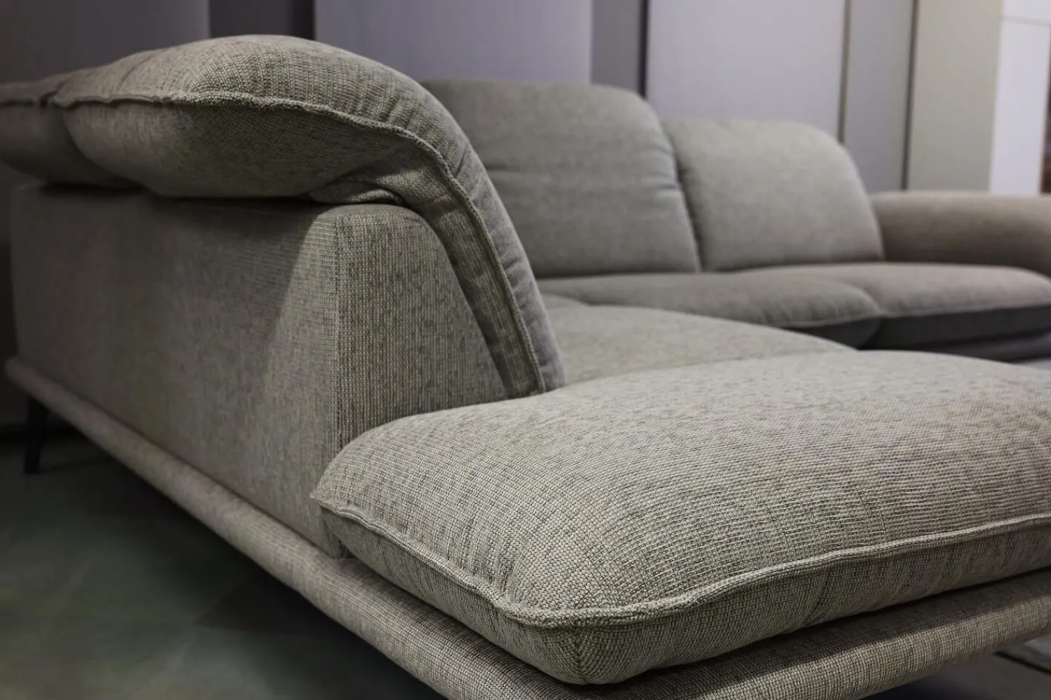 W. Schillig Ecksofas|Ecksofa Sherry Stoff W60 21 Silver Grau Fuß Metall FP6 M95 Anthrazit Mit Kopfstützenverstellung