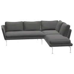 Vitra Ecksofas|Ecksofa Sofa Stoff Corsaro Graphit Melange Grau mit 6 Kissen