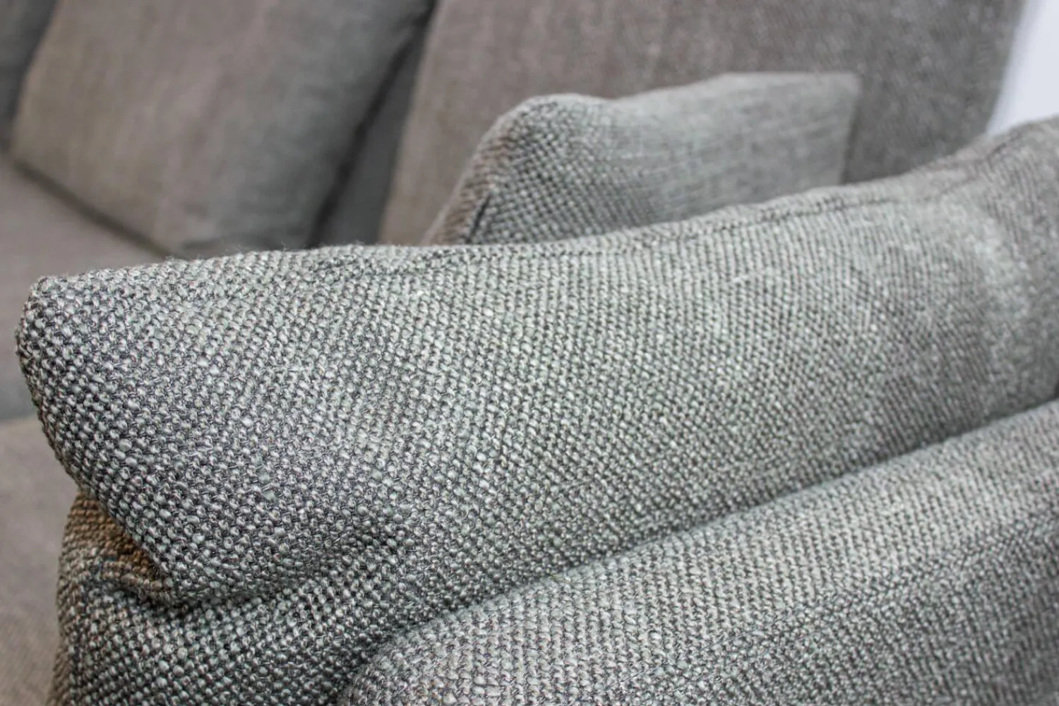 Vitra Ecksofas|Ecksofa Sofa Stoff Corsaro Graphit Melange Grau mit 6 Kissen