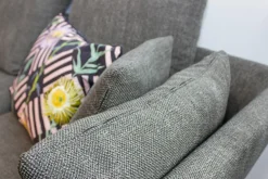 Vitra Ecksofas|Ecksofa Sofa Stoff Corsaro Graphit Melange Grau mit 6 Kissen