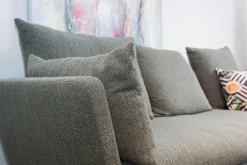 Vitra Ecksofas|Ecksofa Sofa Stoff Corsaro Graphit Melange Grau mit 6 Kissen