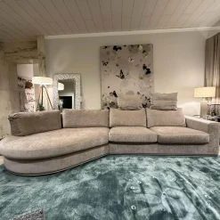 Bielefelder Werkstätten Wohnlandschaften|Ecksofa Sofalandschaft Inspiration Stoff Fame Beigebraun Sockelrahmen Holz