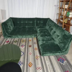 IP Design Ecksofas|Ecksofa Soulmate Stoff Phil Dunkelgrün Mit Kissen Stoff Gray Dunkelgrün Und Phil Curry Orange Braun