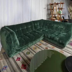 IP Design Ecksofas|Ecksofa Soulmate Stoff Phil Dunkelgrün Mit Kissen Stoff Gray Dunkelgrün Und Phil Curry Orange Braun