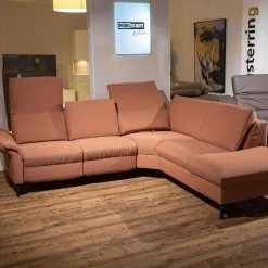 himolla Ecksofas|Ecksofa Spektra 1178 Bezug 24 Q2 Fashio Terra Rosa Braun Metallfüße Anthrazit