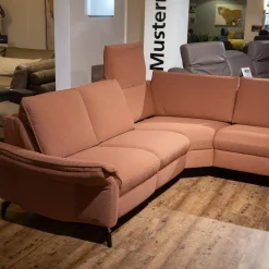 himolla Ecksofas|Ecksofa Spektra 1178 Bezug 24 Q2 Fashio Terra Rosa Braun Metallfüße Anthrazit