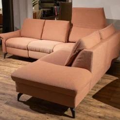 himolla Ecksofas|Ecksofa Spektra 1178 Bezug 24 Q2 Fashio Terra Rosa Braun Metallfüße Anthrazit
