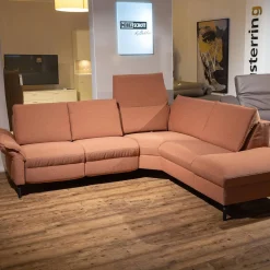 himolla Ecksofas|Ecksofa Spektra 1178 Bezug 24 Q2 Fashio Terra Rosa Braun Metallfüße Anthrazit