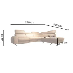 himolla Polstergruppen|Ecksofa Spektra 1180 Leder 24 Wüste Braun Metallkufe Metall Anthrazit Mit Verstellung Und Sessel