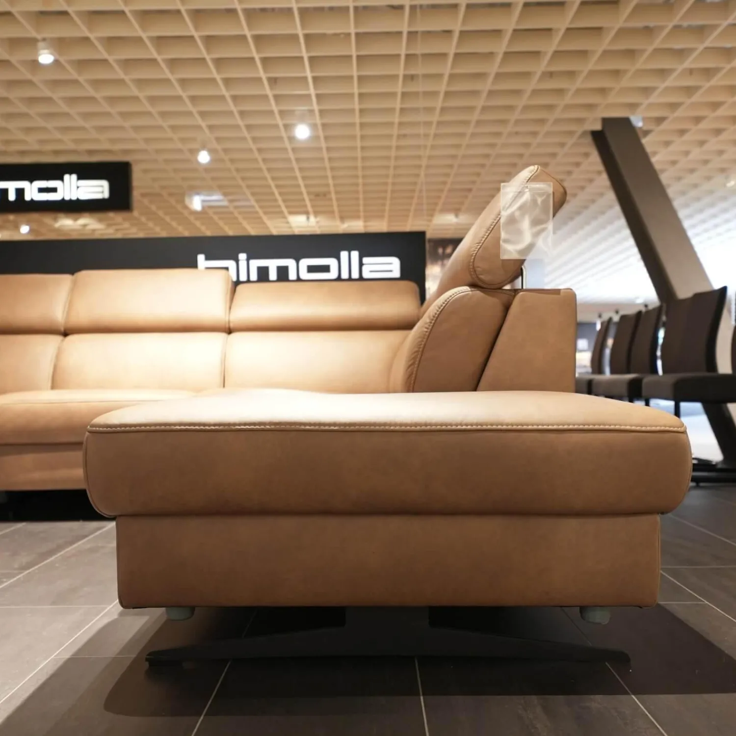 himolla Polstergruppen|Ecksofa Spektra 1180 Leder 24 Wüste Braun Metallkufe Metall Anthrazit Mit Verstellung Und Sessel