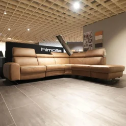 himolla Polstergruppen|Ecksofa Spektra 1180 Leder 24 Wüste Braun Metallkufe Metall Anthrazit Mit Verstellung Und Sessel