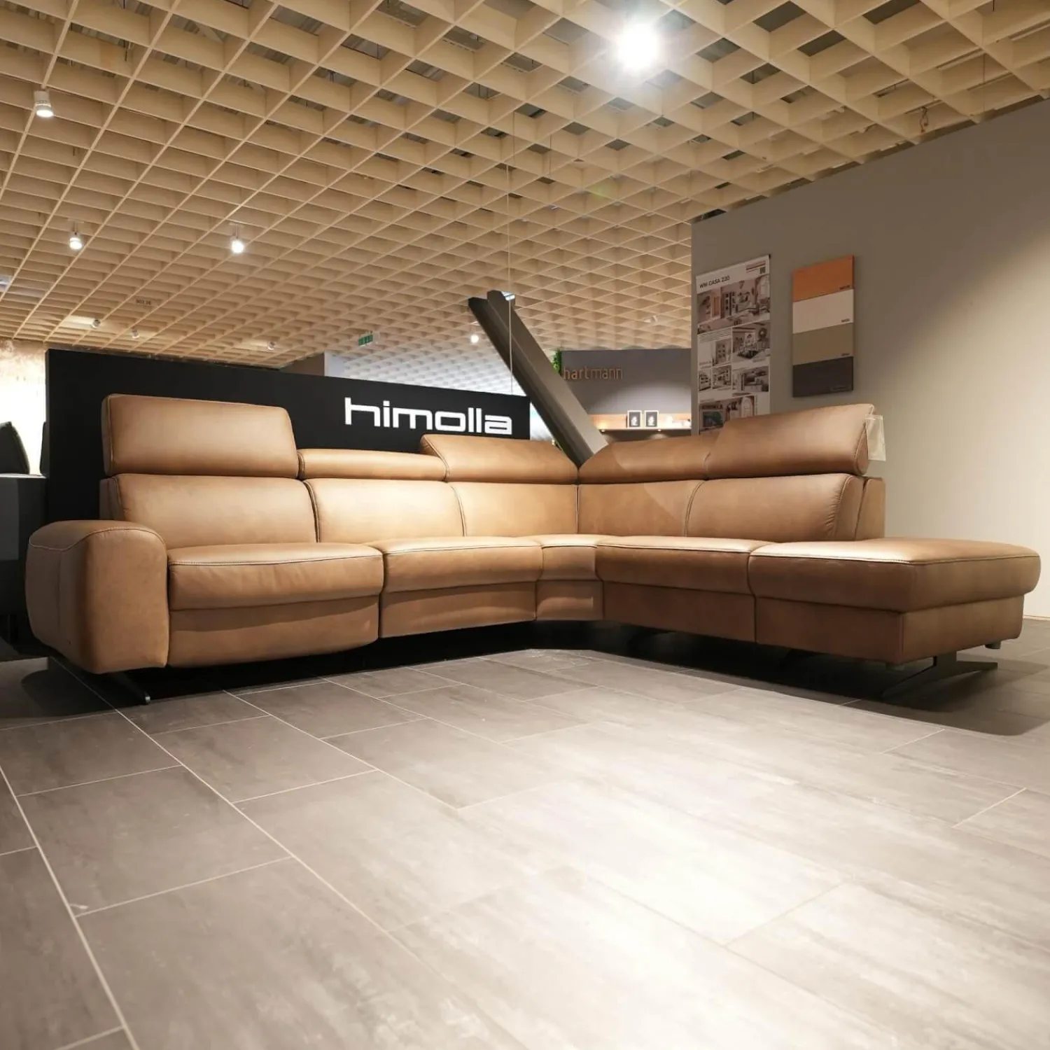 himolla Polstergruppen|Ecksofa Spektra 1180 Leder 24 Wüste Braun Metallkufe Metall Anthrazit Mit Verstellung Und Sessel