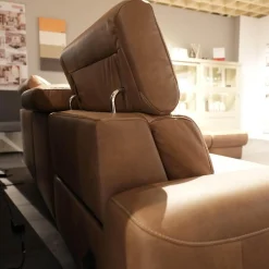 himolla Polstergruppen|Ecksofa Spektra 1180 Leder 24 Wüste Braun Metallkufe Metall Anthrazit Mit Verstellung Und Sessel