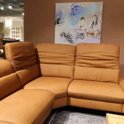 himolla Ecksofas|Ecksofa Spektral 1352 Leder 27 Leonessa Almond Braun Kufe Metall Anthrazit 63