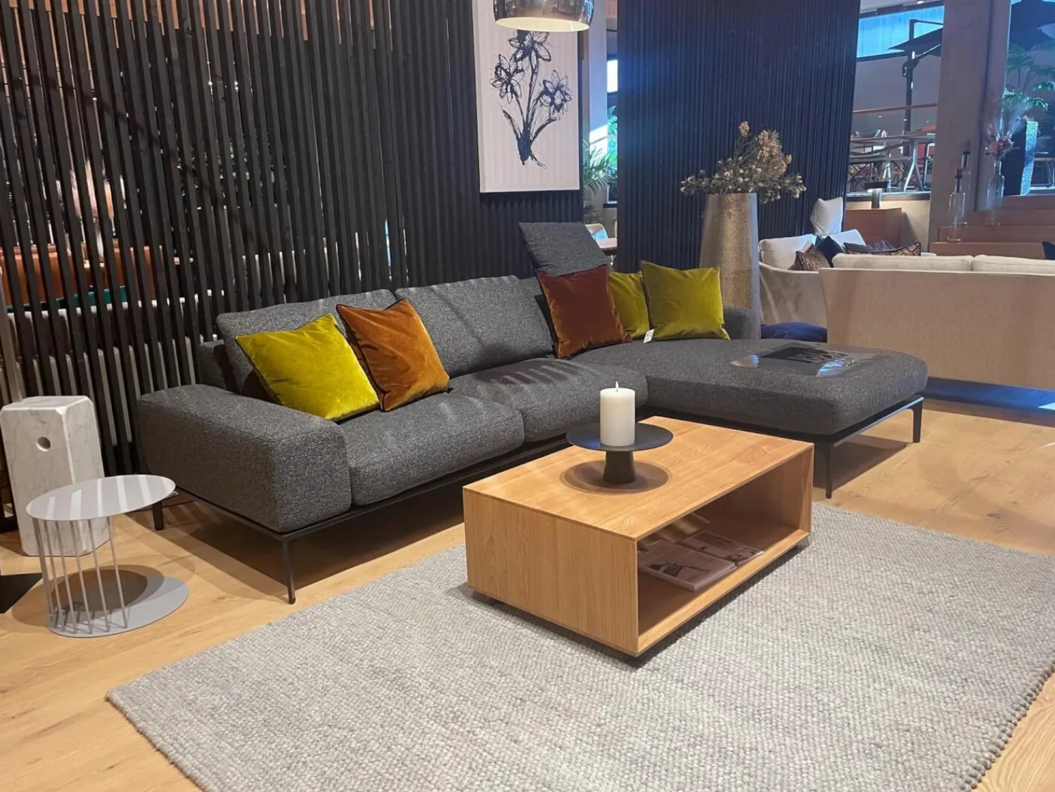 Bielefelder Werkstätten Ecksofas|Ecksofa Spirit Stoff Prince BW-1781-191Anthrazit Metallfuß Matt Schwarz