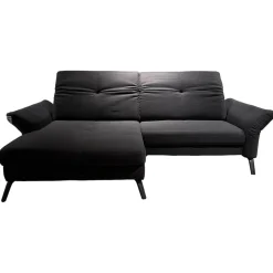 set one by Musterring Ecksofas|Ecksofa Stoff Cavallo Beage 06 Grau Metallfuß Schwarz Matt