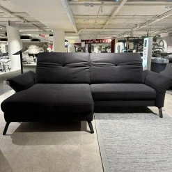 set one by Musterring Ecksofas|Ecksofa Stoff Cavallo Beage 06 Grau Metallfuß Schwarz Matt