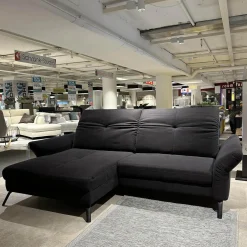 set one by Musterring Ecksofas|Ecksofa Stoff Cavallo Beage 06 Grau Metallfuß Schwarz Matt