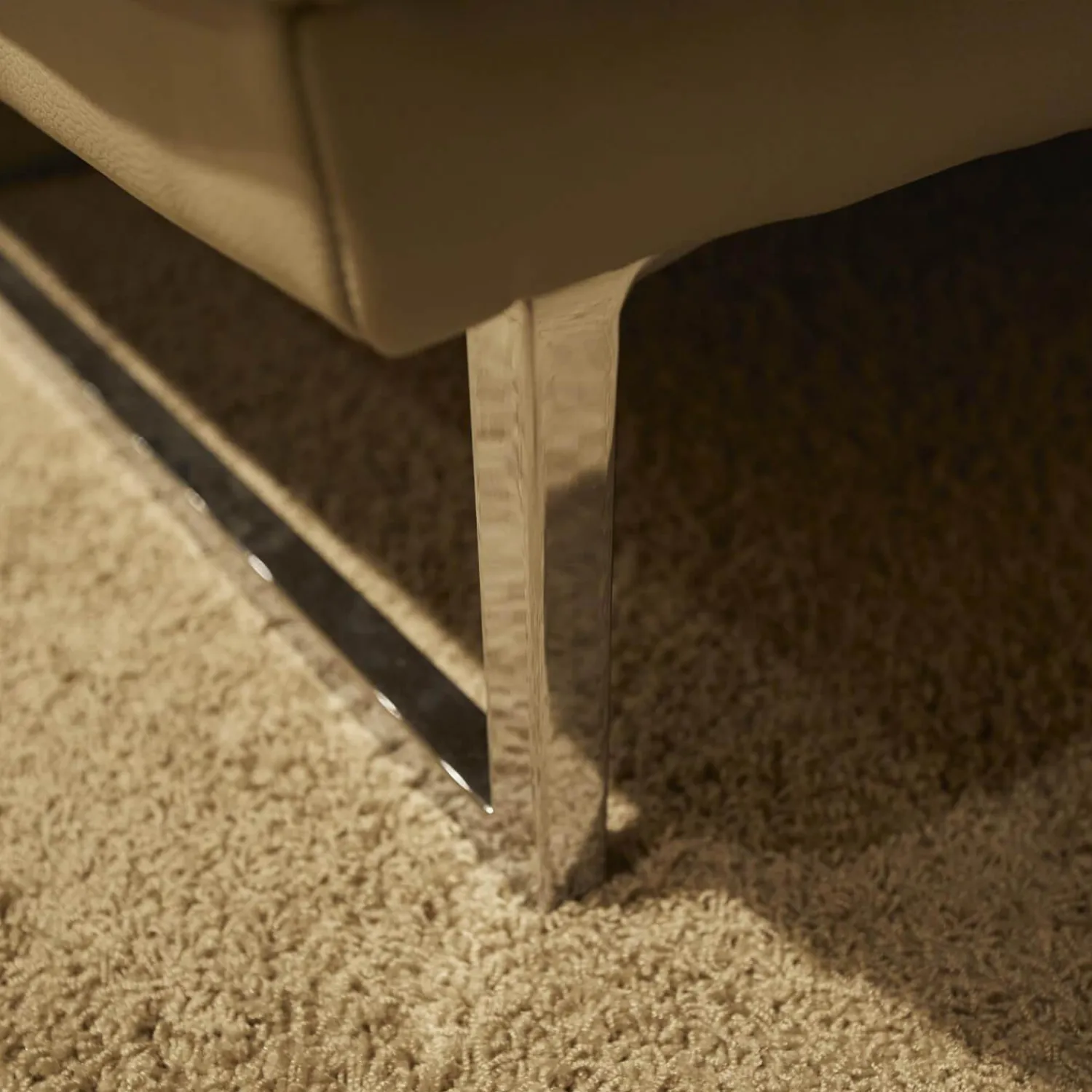 Candy Ecksofas|Ecksofa SW 744 Mallow Echtleder Mercury Light Grey Metallfuß