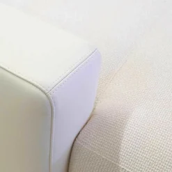 Machalke Ecksofas|Ecksofa System Plus Stoff Leder Weiß Kufe Chrom Mit Kopfstütze