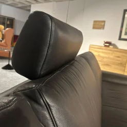 ADA Ecksofas|Ecksofa Talara Leder New 10 Graphiteblack Schwarz Füße Metall Schwarz