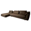 Walter Knoll Ecksofas|Ecksofa Tama Living Stoff B&B Spora 2038350 Braun Super Kufen Massivholz Eiche Weiß Alurahmen Bronze