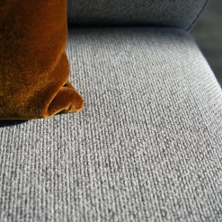 Signet Ecksofas|Ecksofa Taormina Stoff Livio Creme Grau Füße Schwarz Mit 1 Rückenkissen Und 2 Spitzkissen Stoff Genua Kupfer