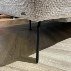 DFM Ecksofas|Ecksofa Theodor Stoff Catona Beige mit motorischer Verstellung und 1 Kopfstütze