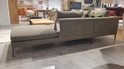 Jori Ecksofas|Ecksofa Tigra Landscape JR 2226 Stoff Siena C0006 Grau Grün Eckfuß Metall Schwarz Lackiert Mit Verstellbarer Armlehne