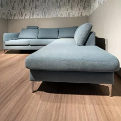 Schöner Wohnen-Kollektion Ecksofas|Ecksofa Timeless 7141 5453 Bezug Stoff Trend Light Blue Hellblau Metallfuß Chrombeschichtet Mit Kopfstütze