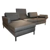 Brühl Ecksofas|Ecksofa Tomo Compact Leder Unit 5432 29 Braun Gestell Metall Schwarz Pulverbeschichtet Mit Verstellbarer Lehne
