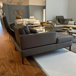 Brühl Ecksofas|Ecksofa Tomo Compact Leder Unit 5432 29 Braun Gestell Metall Schwarz Pulverbeschichtet Mit Verstellbarer Lehne