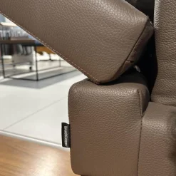 Brühl Ecksofas|Ecksofa Tomo Compact Leder Unit 5432 29 Braun Gestell Metall Schwarz Pulverbeschichtet Mit Verstellbarer Lehne