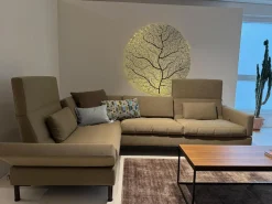 Brühl Ecksofas|Ecksofa Tomo Soft Stoff 3677 20 Braun Gestell Buche Gebeizt Nussbaum Dunkel Und Metall Schwarz Inklusive Kissen